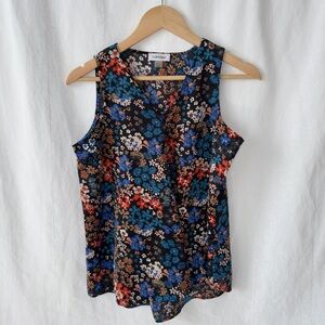 Retro Calvin Klein Floral Sleeveless Blouse